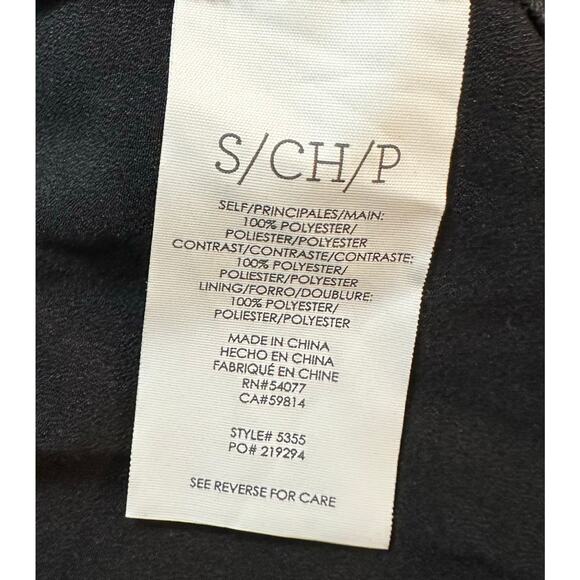 2/$30 Cabi Hybrid Layered Blouse Navy Blue Floral Ruffle Sleeve #5355 Size S - Picture 11 of 12